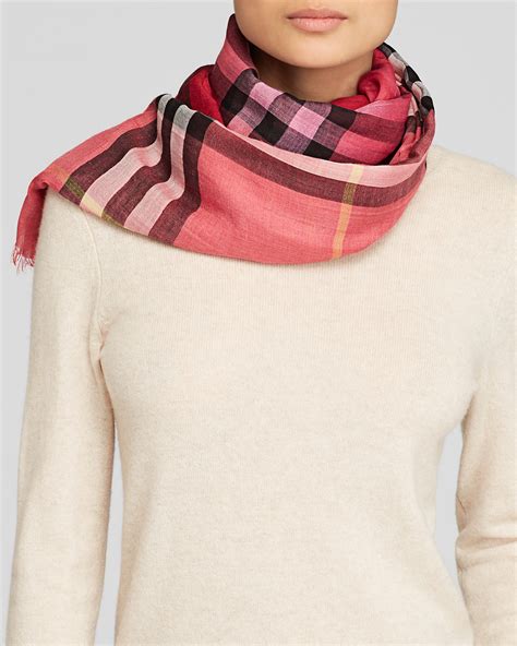 burberry ombre gauze scarf|Burberry Ombré Gauze Silk Wool Scarf Red Maroon Shawl 86” X .